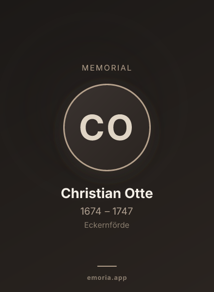 Memorial portrait of Christian Otte