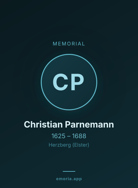 Memorial portrait of Christian Parnemann