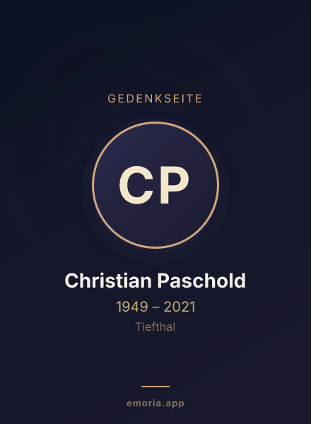 Gedenkportrait von Christian Paschold
