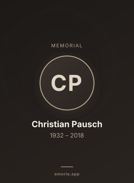 Memorial portrait of Christian Pausch