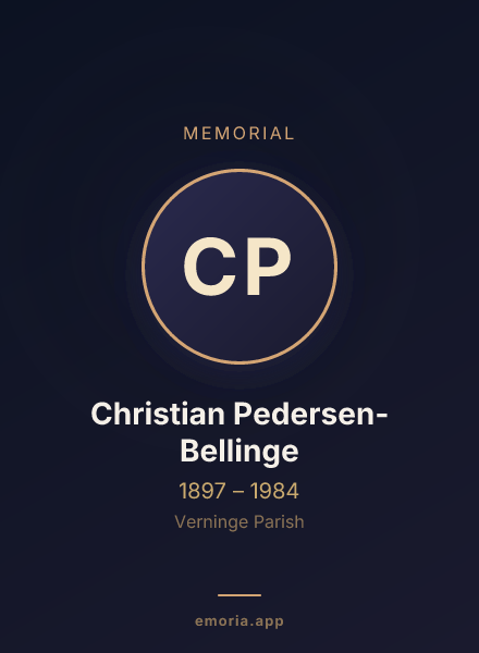 Memorial portrait of Christian Pedersen-Bellinge