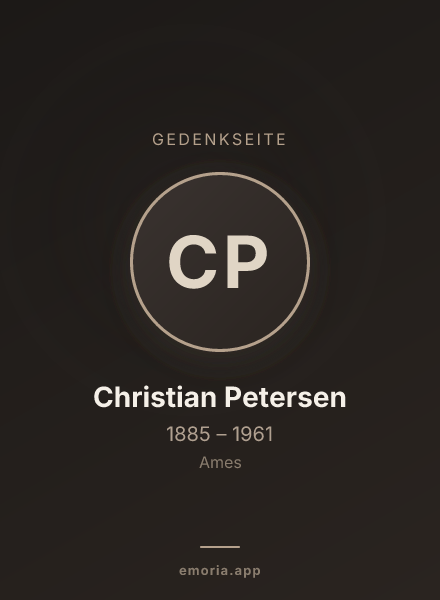 Gedenkportrait von Christian Petersen