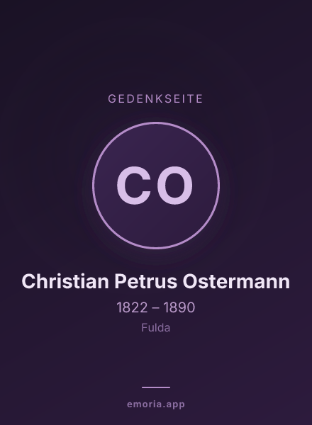 Gedenkportrait von Christian Petrus Ostermann