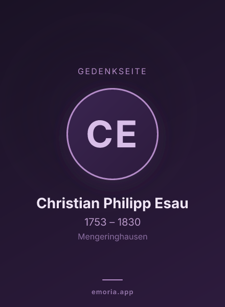 Gedenkportrait von Christian Philipp Esau