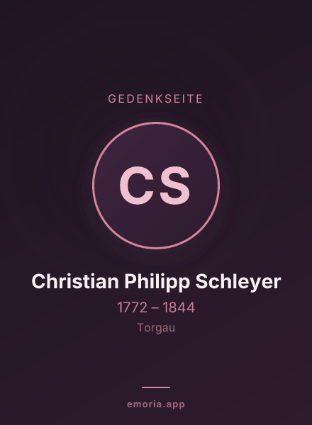Gedenkportrait von Christian Philipp Schleyer