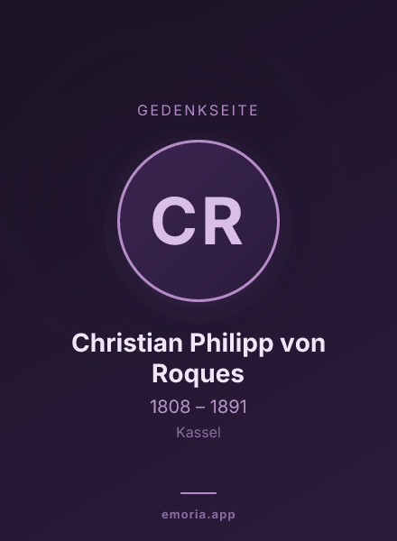 Gedenkportrait von Christian Philipp von Roques