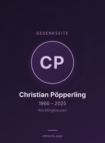 Gedenkportrait von Christian Pöpperling