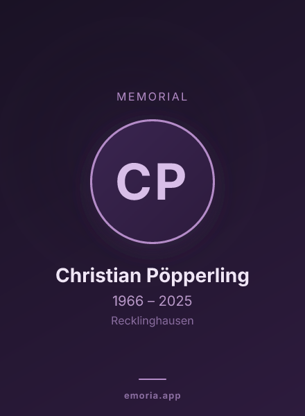 Memorial portrait of Christian Pöpperling