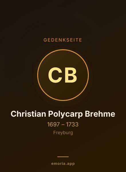 Gedenkportrait von Christian Polycarp Brehme