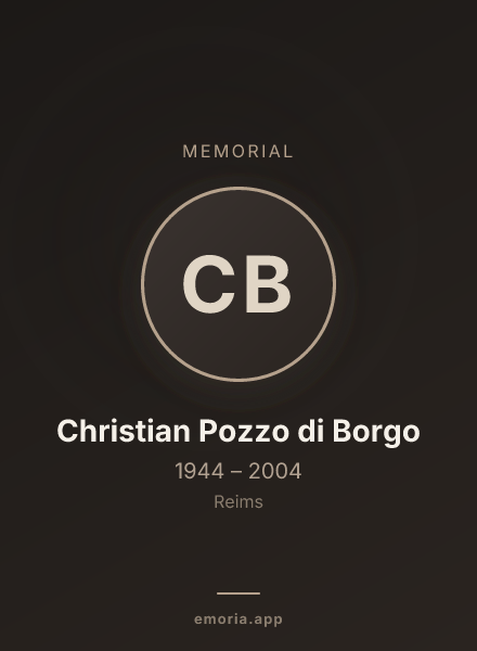 Memorial portrait of Christian Pozzo di Borgo