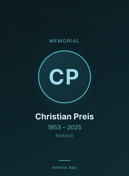 Memorial portrait of Christian Preis