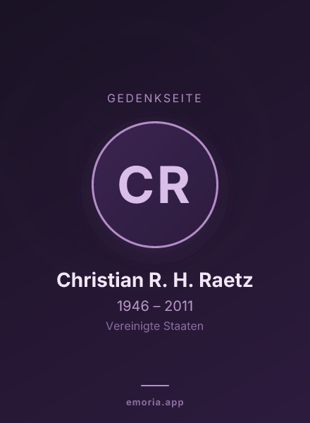 Gedenkportrait von Christian R. H. Raetz