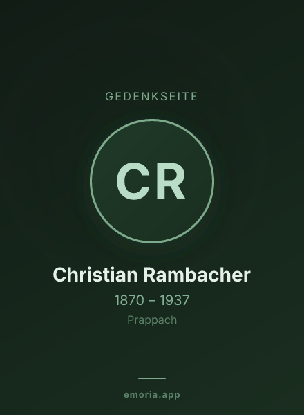 Gedenkportrait von Christian Rambacher