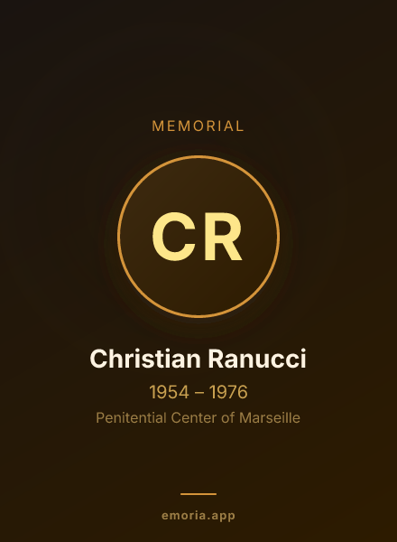 Memorial portrait of Christian Ranucci