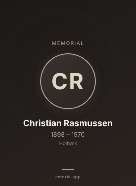 Memorial portrait of Christian Rasmussen