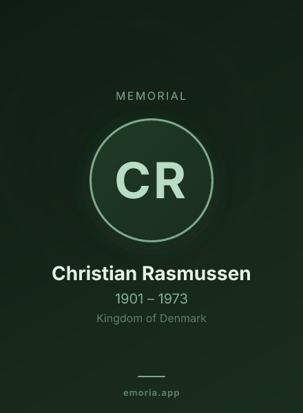 Memorial portrait of Christian Rasmussen