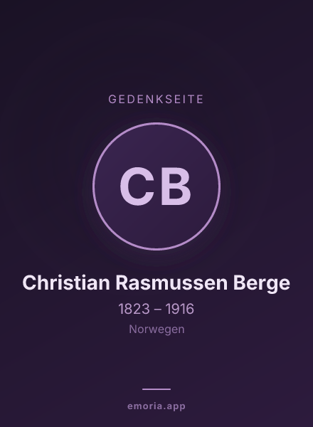 Gedenkportrait von Christian Rasmussen Berge