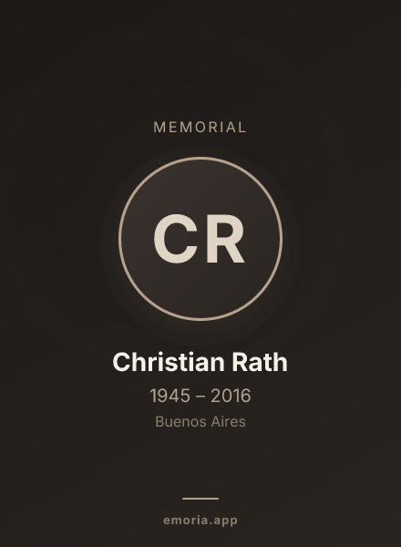 Memorial portrait of Christian Rath