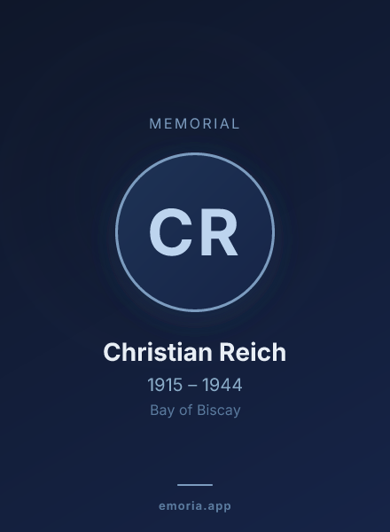 Memorial portrait of Christian Reich