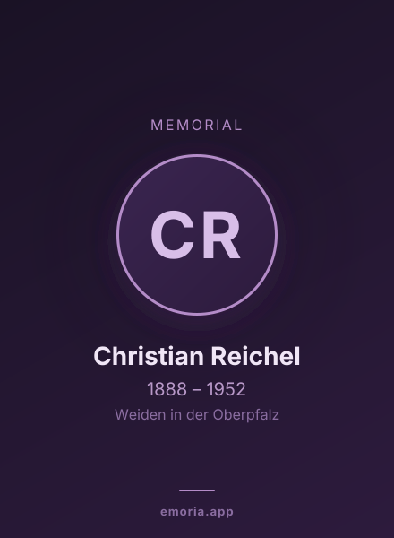 Memorial portrait of Christian Reichel