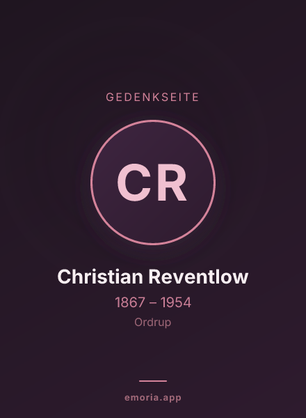 Gedenkportrait von Christian Reventlow