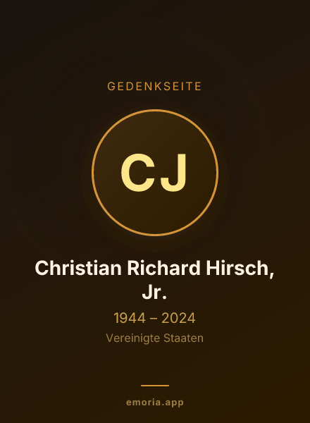Gedenkportrait von Christian Richard Hirsch, Jr.