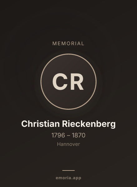 Memorial portrait of Christian Rieckenberg
