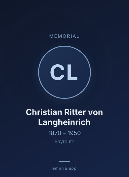 Memorial portrait of Christian Ritter von Langheinrich