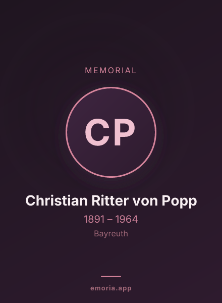 Memorial portrait of Christian Ritter von Popp