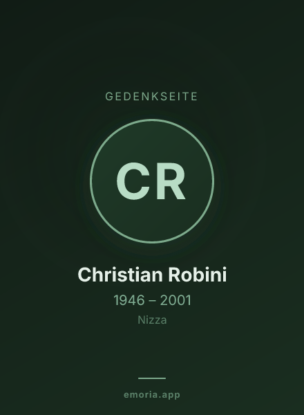 Gedenkportrait von Christian Robini