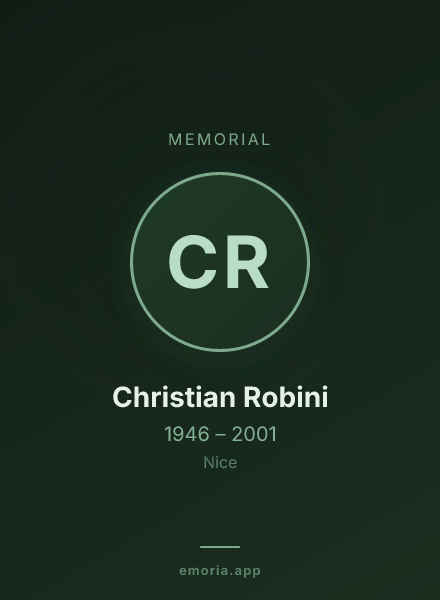 Memorial portrait of Christian Robini