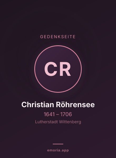 Gedenkportrait von Christian Röhrensee
