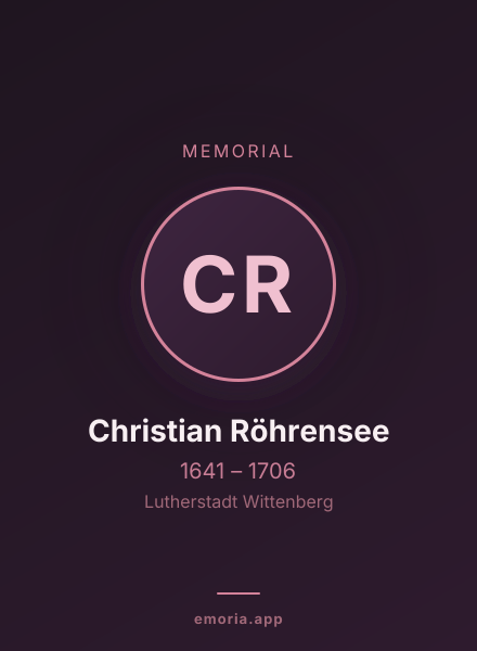 Memorial portrait of Christian Röhrensee