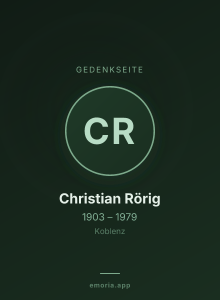 Gedenkportrait von Christian Rörig