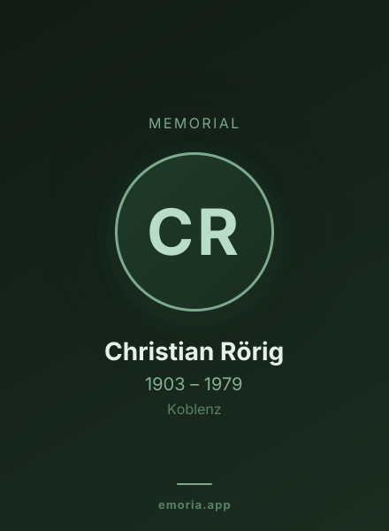 Memorial portrait of Christian Rörig