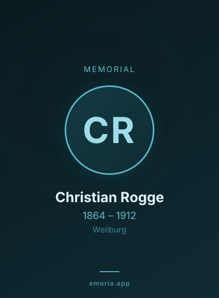 Memorial portrait of Christian Rogge
