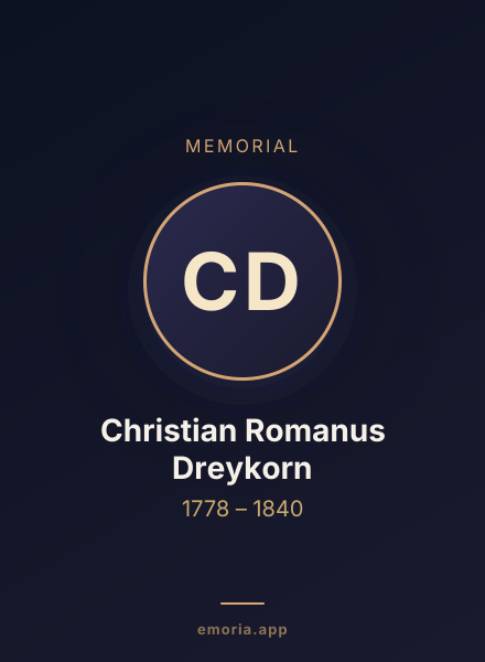 Memorial portrait of Christian Romanus Dreykorn