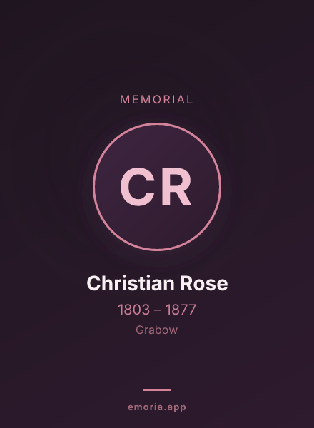 Memorial portrait of Christian Rose