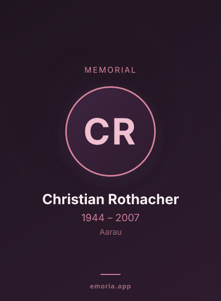Memorial portrait of Christian Rothacher
