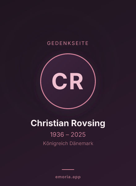 Gedenkportrait von Christian Rovsing