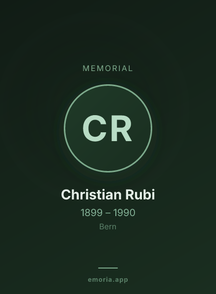 Memorial portrait of Christian Rubi