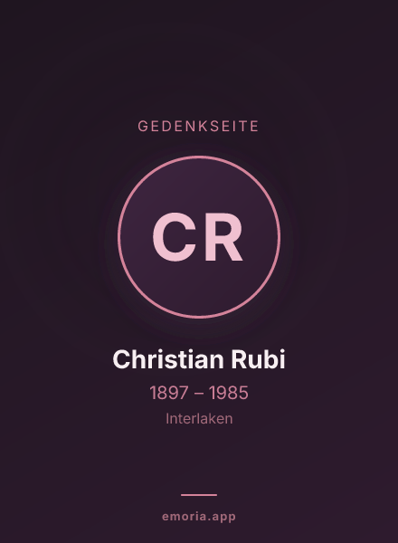 Gedenkportrait von Christian Rubi