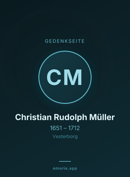 Gedenkportrait von Christian Rudolph Müller
