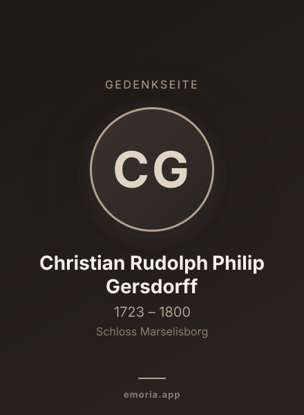 Gedenkportrait von Christian Rudolph Philip Gersdorff