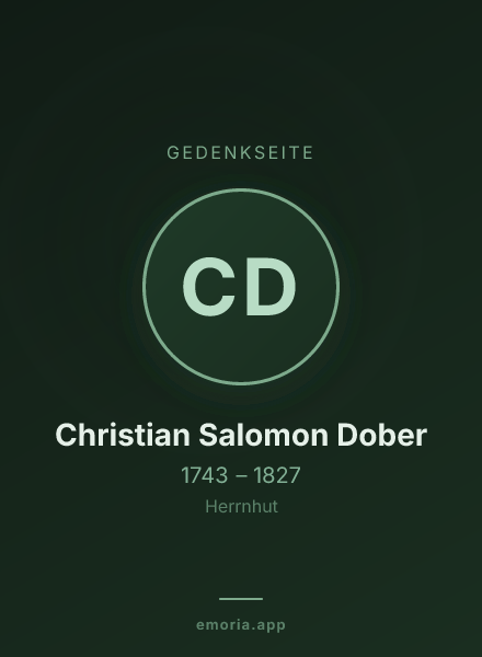 Gedenkportrait von Christian Salomon Dober