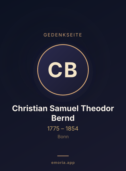 Gedenkportrait von Christian Samuel Theodor Bernd
