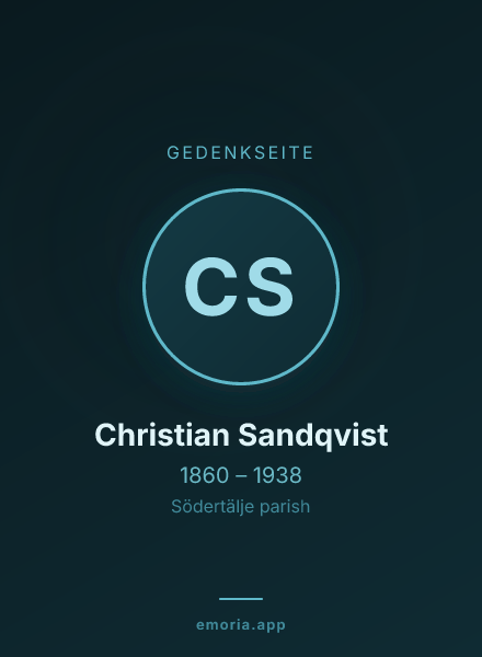 Gedenkportrait von Christian Sandqvist
