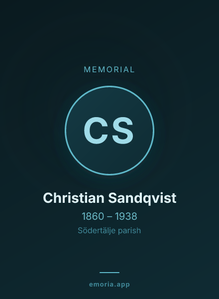 Memorial portrait of Christian Sandqvist