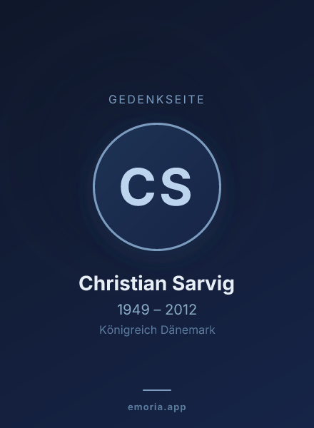 Gedenkportrait von Christian Sarvig