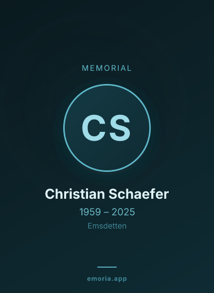 Memorial portrait of Christian Schaefer